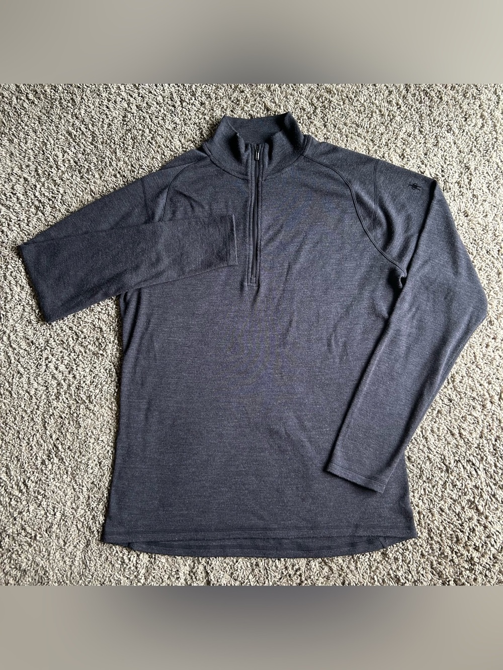 Smartwool Merino 250 Mens XL Black Quarter Zip Base Layer Shirt Thermal Pullover